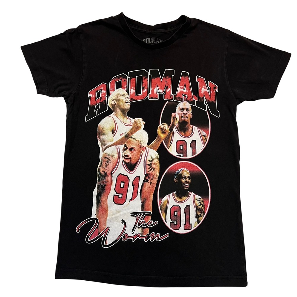 Dennis‎ Rodman The Worm Basketball Graphic Tee T Shirt Size S